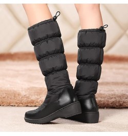 Women's Snow Boots Winter Waterproof Fur Lined Frosty Warm Anti-Slip Boot Mid-Calf Boots Lace Up Thick Heels Shoes Xi1-black ...