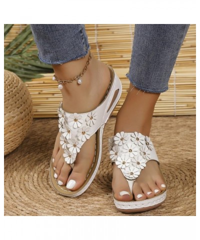 Sandals Women Rubber Flip Flop Womens Indoor Outdoor Slippers Sandals For Women Sandalias Sandals For Women S L-white $13.49 ...