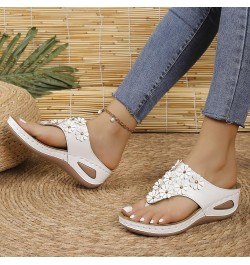 Sandals Women Rubber Flip Flop Womens Indoor Outdoor Slippers Sandals For Women Sandalias Sandals For Women S L-white $13.49 ...