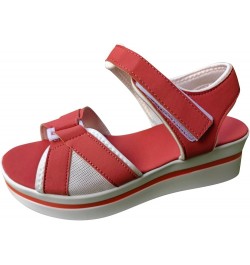 Platform Heels Shoes For Women Wedges Heels Women Lug Sole Platform Mid Chunky Heel Loafers Sandals Red Women Pink-a $12.20 O...