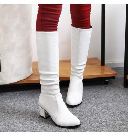 Fall Boots 2023 Trendy Tall White Boots for Women Wide Calf Brown Boots for Women Mid Calf Wedge Botas Para Damas Negras Wome...