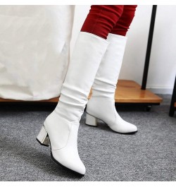 Fall Boots 2023 Trendy Tall White Boots for Women Wide Calf Brown Boots for Women Mid Calf Wedge Botas Para Damas Negras Wome...