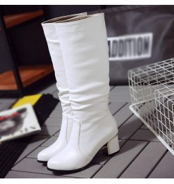 Fall Boots 2023 Trendy Tall White Boots for Women Wide Calf Brown Boots for Women Mid Calf Wedge Botas Para Damas Negras Wome...