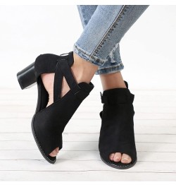 Summer Sandals for Women 2024,Sandals for Women Dressy Summer Breathable Hollow Out Chunky Low Heel Sandals with Buckle Black...