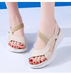 Women'S Impact Ankle-Strap Sport Platform Sandals Flats For Women Sandals Women Womens Closed Toe Sandals Outdoor Hiki Beige-...