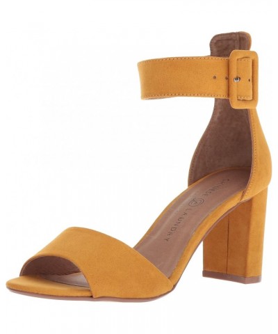 Women's Heeled Sandal Yellow Suede $28.84 Sandals