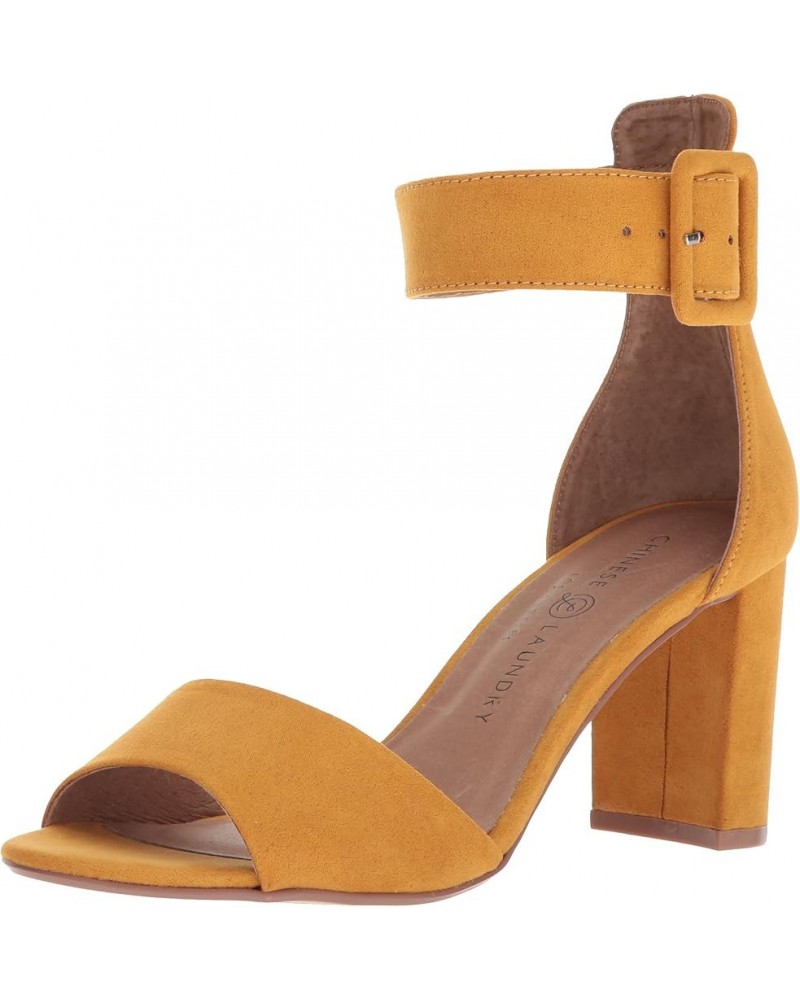 Women's Heeled Sandal Yellow Suede $28.84 Sandals