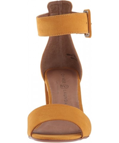 Women's Heeled Sandal Yellow Suede $28.84 Sandals