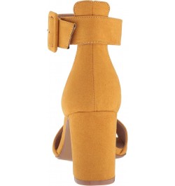 Women's Heeled Sandal Yellow Suede $28.84 Sandals