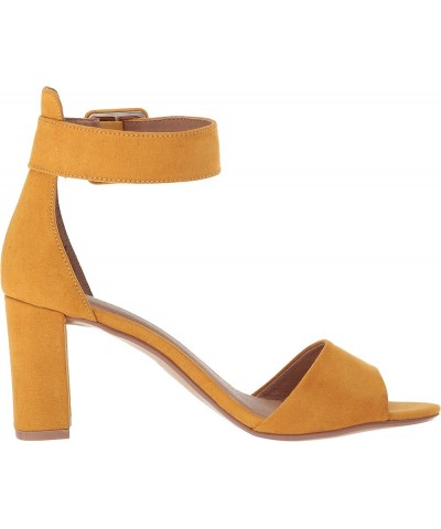 Women's Heeled Sandal Yellow Suede $28.84 Sandals