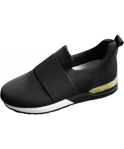 Business Casual Sneakers for Women 2023 Trendy Zapatos para Mujer De Vestir Comodos Trabajo Black and Gold Gym Shoes for Wome...