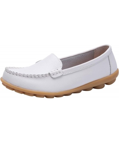 Women Slip On Loafers Breathable Knit Casual Flat Walking Shoes Halloween Womens Work Flats White $14.41 Mules & Clogs