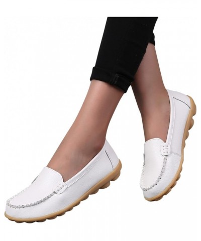 Women Slip On Loafers Breathable Knit Casual Flat Walking Shoes Halloween Womens Work Flats White $14.41 Mules & Clogs