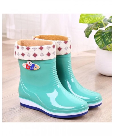 ENVEZ Rain Boots For Women Waterproof Wide Calf Rubber Boots Durable Anti Slip Flat Booties Rain Boots With Comfortable Insol...