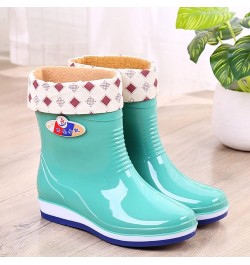 ENVEZ Rain Boots For Women Waterproof Wide Calf Rubber Boots Durable Anti Slip Flat Booties Rain Boots With Comfortable Insol...