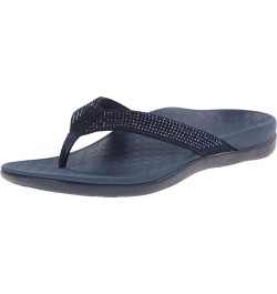 Women's Tide Rhinestones Toe-Post Sandal - Ladies Flip-Flop 9 Navy $34.44 Athletic Shoes