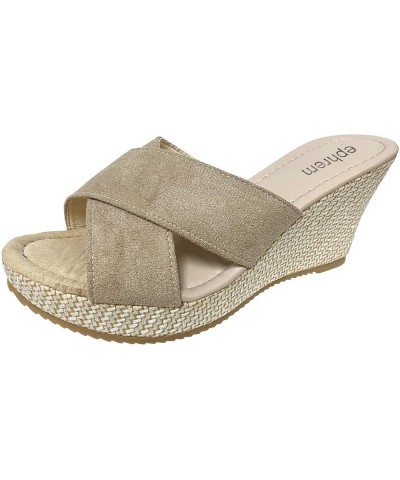 Flip Flop Slippers Women Arch Support Cloud Slides For Women Sandals For Women Black Sandals Women Sandals Women Beach Beige-...