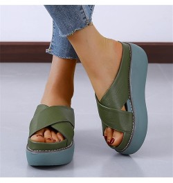 Womens Platform Wedge Mules Slides Slip on Slide Slippers Sandals Summer High Heel Open Toe Beach Fish Mouth Sandals with Arc...