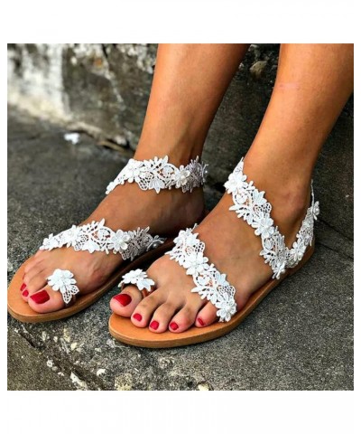 Women's Toe Ring Summer Beach Dressy Shoes Thong Wedding Evening Party Sandal Comfy Slip on Roman Flip Flops Casual Bohemia F...