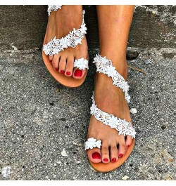 Women's Toe Ring Summer Beach Dressy Shoes Thong Wedding Evening Party Sandal Comfy Slip on Roman Flip Flops Casual Bohemia F...