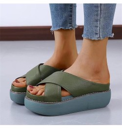 Womens Platform Wedge Mules Slides Slip on Slide Slippers Sandals Summer High Heel Open Toe Beach Fish Mouth Sandals with Arc...