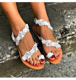 Women's Toe Ring Summer Beach Dressy Shoes Thong Wedding Evening Party Sandal Comfy Slip on Roman Flip Flops Casual Bohemia F...