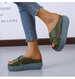 Womens Platform Wedge Mules Slides Slip on Slide Slippers Sandals Summer High Heel Open Toe Beach Fish Mouth Sandals with Arc...