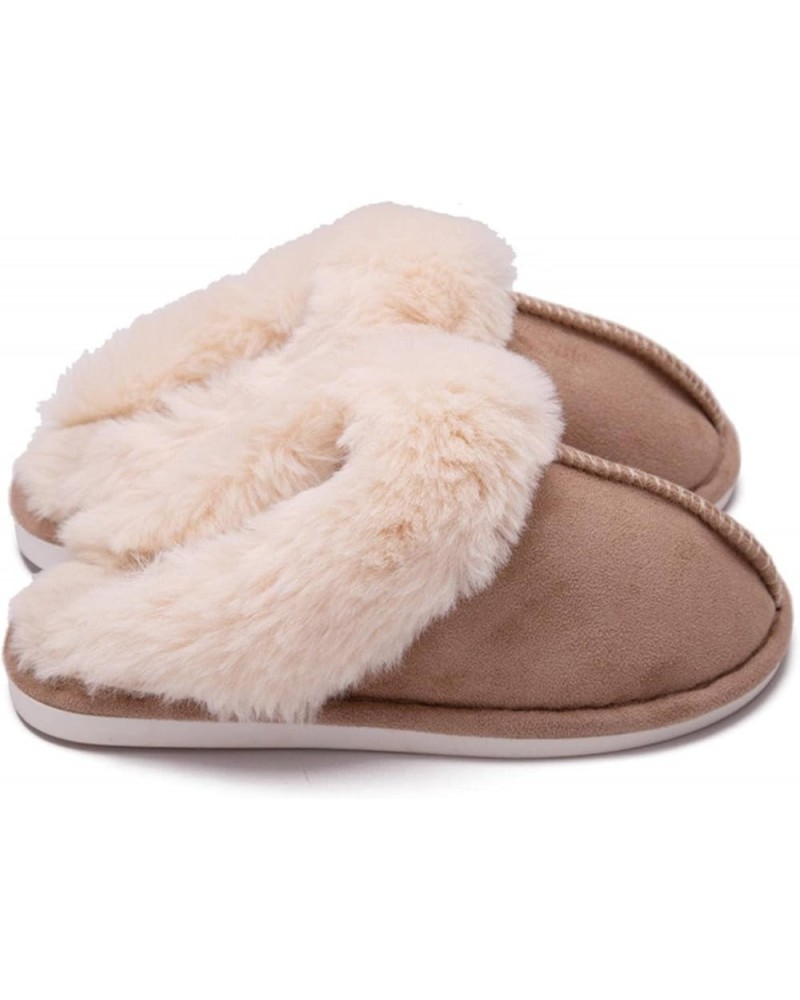 Autumn and Winter New Fur Mouth Home Slippers Men's and Women's Indoor and Outdoor Warm Slippers Cotton Slippers 8.5-9 men/11...