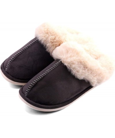 Autumn and Winter New Fur Mouth Home Slippers Men's and Women's Indoor and Outdoor Warm Slippers Cotton Slippers 8.5-9 men/11...