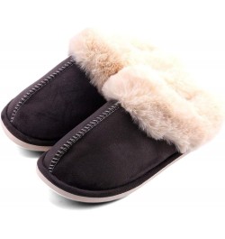 Autumn and Winter New Fur Mouth Home Slippers Men's and Women's Indoor and Outdoor Warm Slippers Cotton Slippers 8.5-9 men/11...