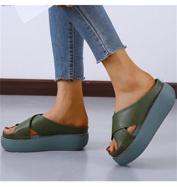 Womens Platform Wedge Mules Slides Slip on Slide Slippers Sandals Summer High Heel Open Toe Beach Fish Mouth Sandals with Arc...