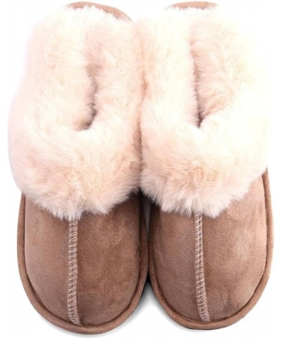 Autumn and Winter New Fur Mouth Home Slippers Men's and Women's Indoor and Outdoor Warm Slippers Cotton Slippers 8.5-9 men/11...