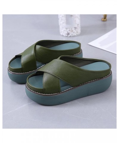 Womens Platform Wedge Mules Slides Slip on Slide Slippers Sandals Summer High Heel Open Toe Beach Fish Mouth Sandals with Arc...