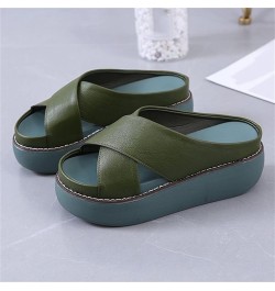 Womens Platform Wedge Mules Slides Slip on Slide Slippers Sandals Summer High Heel Open Toe Beach Fish Mouth Sandals with Arc...