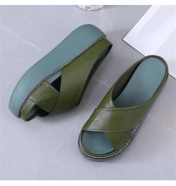 Womens Platform Wedge Mules Slides Slip on Slide Slippers Sandals Summer High Heel Open Toe Beach Fish Mouth Sandals with Arc...