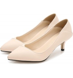 Women's Pointed Toe Heels Classic Pure Color Kitten Stiletto Heel Pumps Shoes Apricot $16.67 Pumps