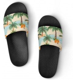 Palm Trees Flowers Creek Women's House Sandals Non Slide Bathroom Beach Slippers for Men 45 (275mm) $15.96 Sandals