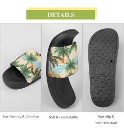 Palm Trees Flowers Creek Women's House Sandals Non Slide Bathroom Beach Slippers for Men 45 (275mm) $15.96 Sandals