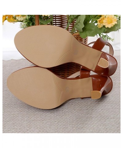 High Heel Sandals For Women 2024 Water Diamond Fashion Sandal Shoes Streetwear Journey Daily Shoe Summer Sandals Q-817 Brown ...