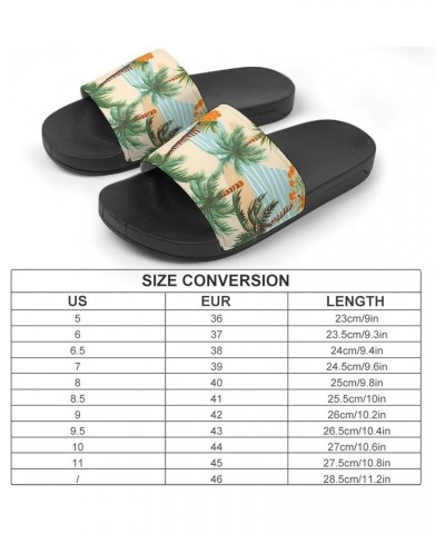 Palm Trees Flowers Creek Women's House Sandals Non Slide Bathroom Beach Slippers for Men 45 (275mm) $15.96 Sandals