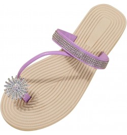 Ladies Hollow Sandals Women Clip Toe Slippers Crystal Jelly Beach Flip Flops Female Students Fashion Summer Shoes Purple $13....