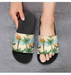 Palm Trees Flowers Creek Women's House Sandals Non Slide Bathroom Beach Slippers for Men 45 (275mm) $15.96 Sandals