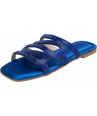 Sandals Summer Sandals For Womens Sandal Women Sandals Heels Gold Flats For Women Wide Width Sandals Women Blue-k $12.98 Outd...