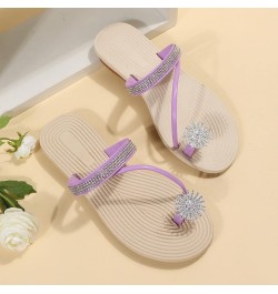 Ladies Hollow Sandals Women Clip Toe Slippers Crystal Jelly Beach Flip Flops Female Students Fashion Summer Shoes Purple $13....