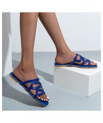 Sandals Summer Sandals For Womens Sandal Women Sandals Heels Gold Flats For Women Wide Width Sandals Women Blue-k $12.98 Outd...