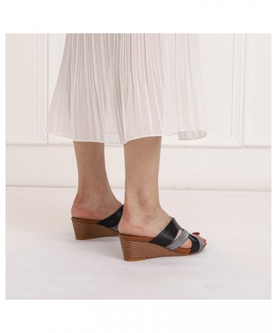 Heeled Sandals for Women wide width wedding sandals for bride wide width black wedge heels women Z 11-black $14.11 Sandals