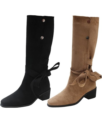 Faux Suede Knee High Boots for Women Wide Calf White Go Go Boots for Women Wide Calf Black Cowboy Boots for Women Flat White ...