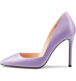 Women Stiletto High Heel Pointed Toe Pumps Slip-on Office Cute 3.9 Inches Heels Purple $39.59 Pumps