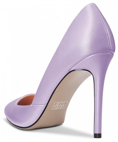 Women Stiletto High Heel Pointed Toe Pumps Slip-on Office Cute 3.9 Inches Heels Purple $39.59 Pumps