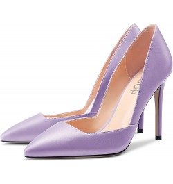 Women Stiletto High Heel Pointed Toe Pumps Slip-on Office Cute 3.9 Inches Heels Purple $39.59 Pumps